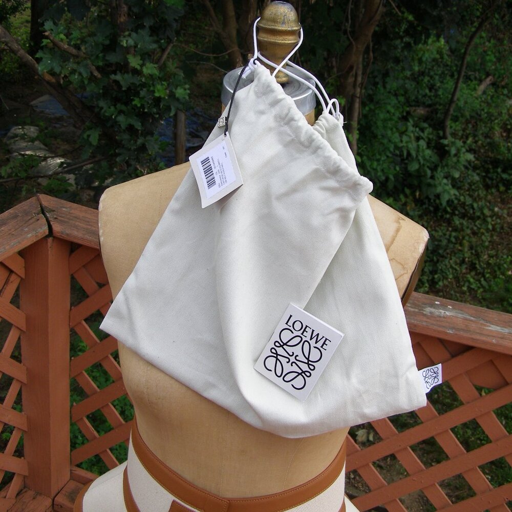 RARE NWT LOEWE Tan Canvas & Leather Obi Belt - Picture 8 of 15